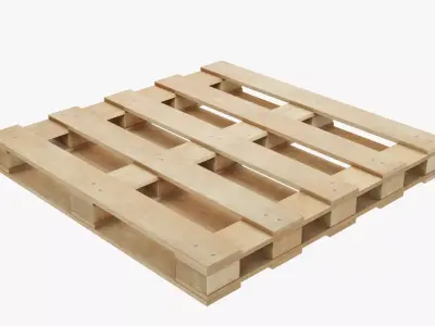 Wooden Pallet Low-poly 3D model 4