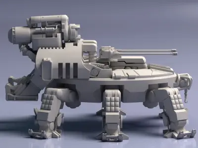 Step Walker Low-poly High-poly UV Low-poly 3D model