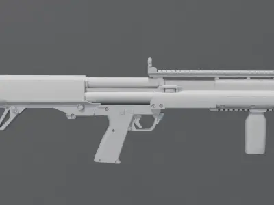 Kel-Tec KSG Game-Ready 3D model Low-poly 3D model