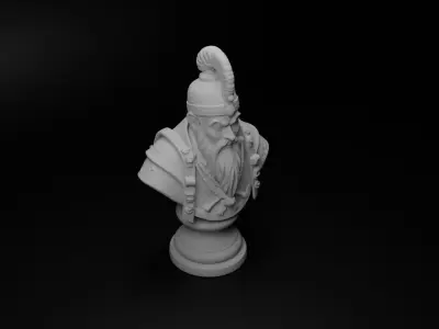Mongol Shaman Warrior Bust Chess 3D print model