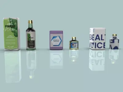 Compani lebel with box 3D model