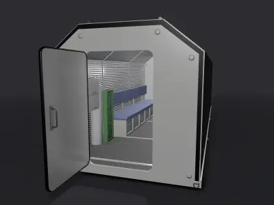 Refuge Chamber Container PBR Low-poly 3D model