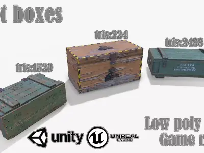 Loot Boxes 01 Low-poly 3D model