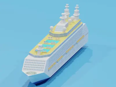 Cartoon Cruise Ship 3D model
