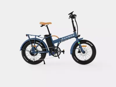 Matte Blue Bike Low-poly 3D model