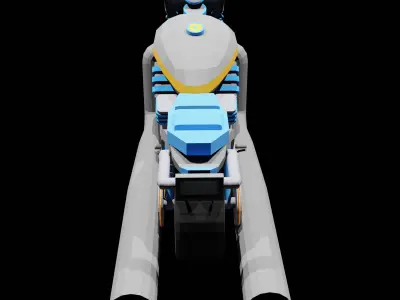 motorcycle low poly 3d stylized Low-poly 3D model