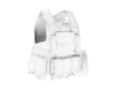 Military Body armor of ACU 20 Low-poly 3D model