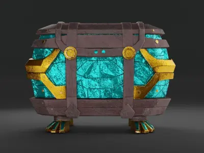 Magic Treasure Chest Low-poly PBR 3D model Low-poly 3D model
