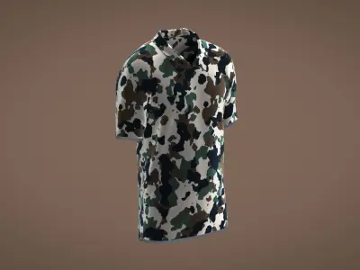 Military Outfit - T-shirt Low-poly 3D model 32