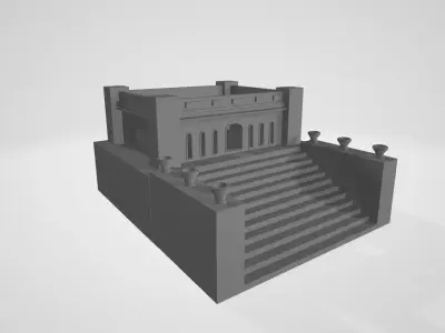 Architectural Model of Greek Ancient Temple Low-poly 3D model