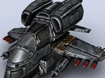 3DRT - Sci-Fi Gunship 2  Low-poly 3D model