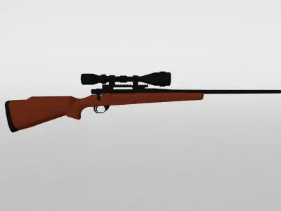 Low Poly Hunting Rifle Free low-poly 3D model
