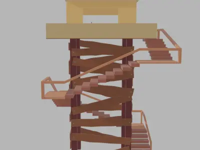 low poly watch tower Free low-poly 3D model