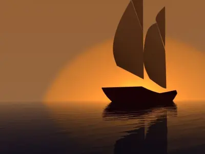 Sailboat in water Free 3D model