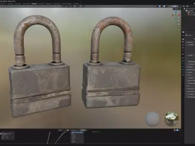 Old metal Lock Low-poly 3D model