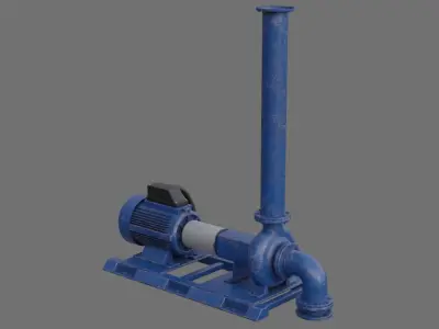 Water Pump 2B Low-poly 3D model