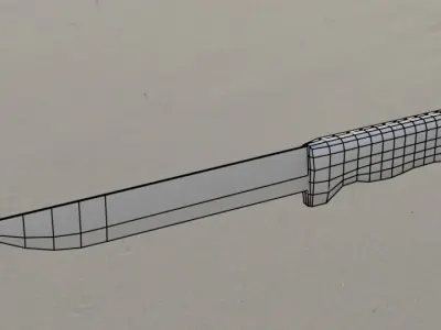 Simple wood knife Free low-poly 3D model