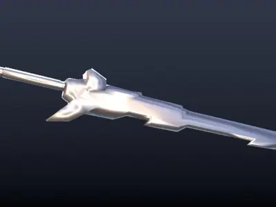 Futuristic Sword Low-poly 3D model 20