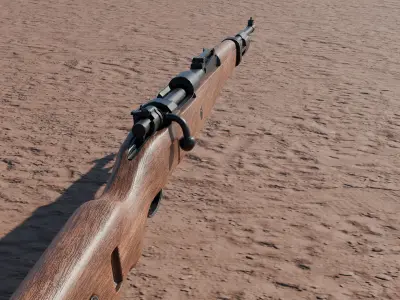 Kar98k WWII Sniper Rifle Game Ready Low-poly 3D model