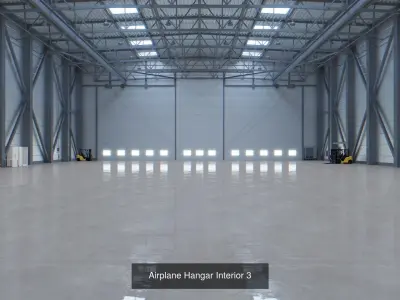 Collection - 8 Airplane Hangar Interiors 3D Model Pack
