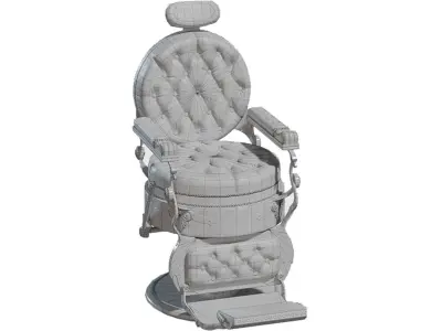 Barber Chair Low-poly 3D model