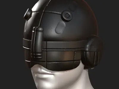 Helmet scifi military combat 3d model low poly human generic  Low-poly 3D model