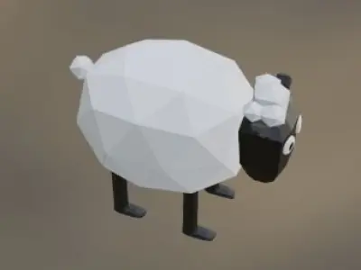 Low-poly Sheep in polygonal shape Free low-poly 3D model