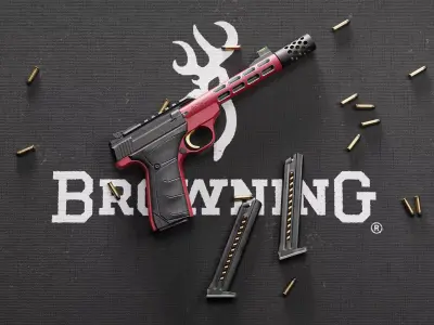 Browning Buck Mark Plus Vision UFX Red gun Low-poly 3D model