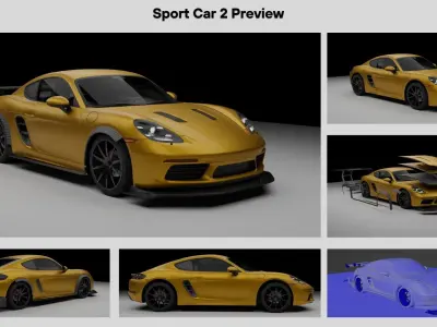 Lowpoly Game Ready Cars with modification Free low-poly 3D model