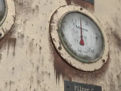 Old gauge panel Low-poly 3D model