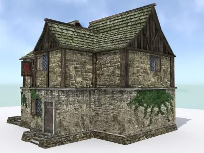 Medieval City Tavern Low-poly 3D model