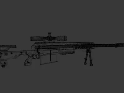 KSr50 sniper rifle 3D model