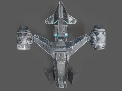 Spacecraft N2 Low-poly 3D model