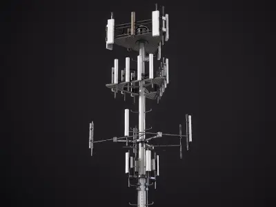 Telecommunication Cell Tower PBR 3D model