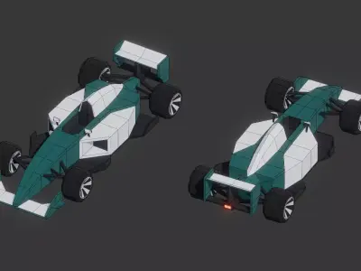Open Wheel Car Low-poly 3D model