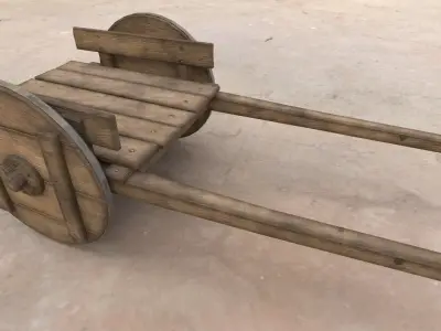 Medieval Wooden Cart 3D model purchase