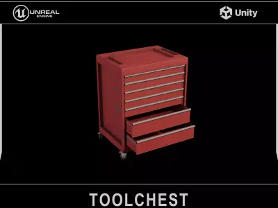 Toolchest with Drawers Low-poly 3D model
