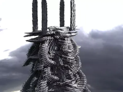 Fusion City Alien Bridge Kitbash 2 3D model