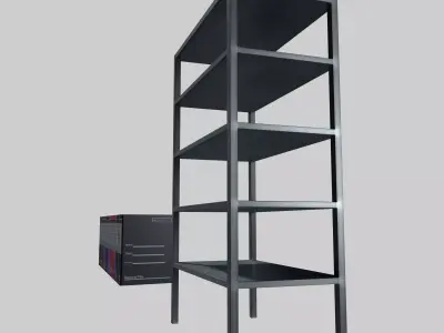 Rack with Files Low-poly 3D model