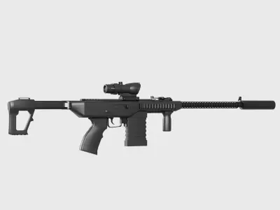  Hunting Rifle 22lr 3 options 3D model