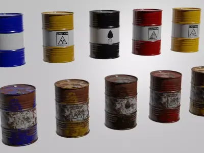 Steel barrel Free low-poly 3D model
