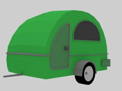 teardrop trailer Low-poly 3D model