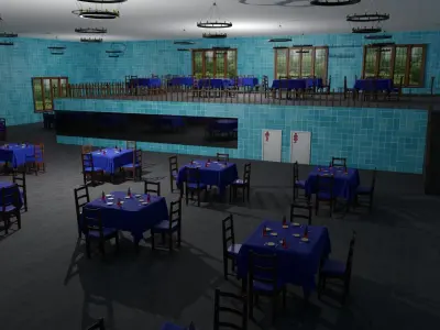 Restaurant  Low-poly 3D model purchase