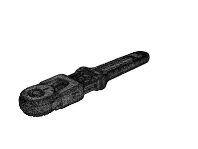 Industrial Pipe Wrench 3D Model Low-poly 3D model