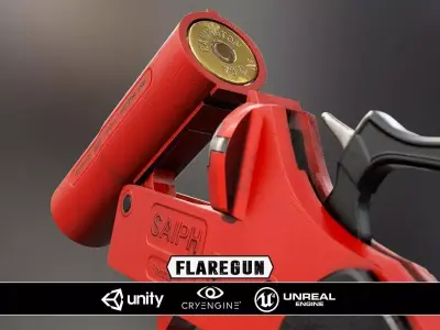 Flaregun - Model and Textures Low-poly 3D model