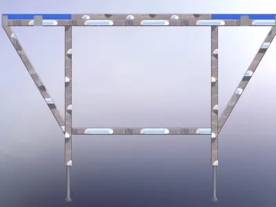 Stainless Steel Industrial Kitchen Table 3D model