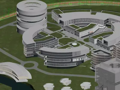 Modern Architectural Exterior Eco Campus Masterplan 3D model