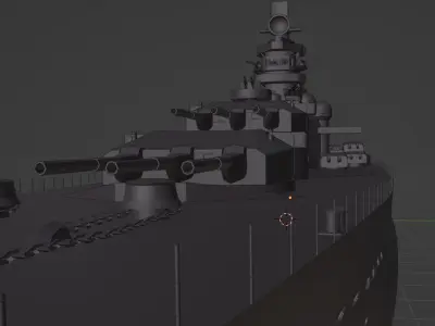 Battleship 3D Model Low-poly 3D model