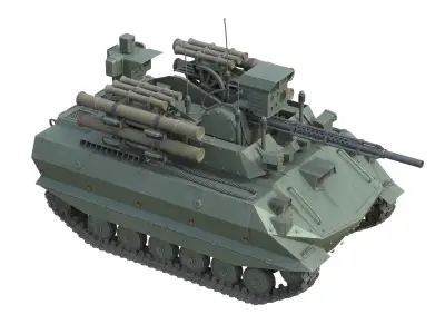 Uran-9 combat tank Low-poly 3D model