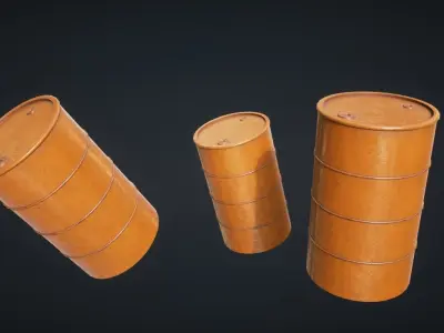 Mars Kitbash - Oil Container Low-poly 3D model